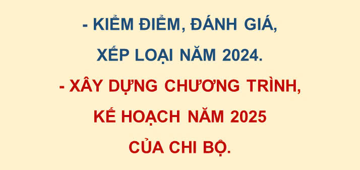 Hướng dẫn Về kiểm điểm, đánh giá, xếp loại năm 2024 và xây dựng chương trình, kế hoạch năm 2025 của chi bộ